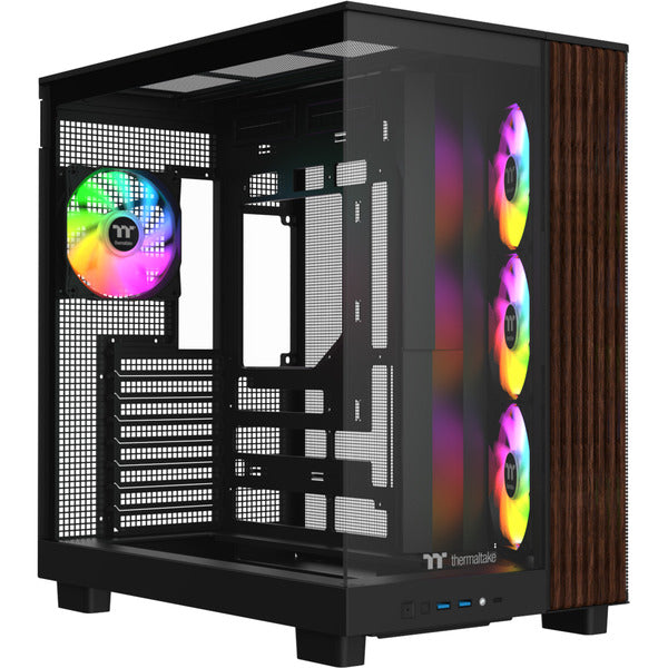 Thermaltake View 380 XL WS ARGB (μαύρο/ξύλο, Θωρακισμένο Γυαλί x 2, Δομή Ξύλου)