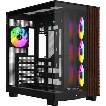Thermaltake View 380 XL WS ARGB (μαύρο/ξύλο, Θωρακισμένο Γυαλί x 2, Δομή Ξύλου)