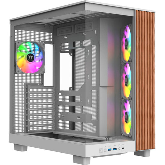 Thermaltake View 380 XL WS ARGB (λευκό/ξύλο, Tempered Glass x 2, ξύλινη υφή)