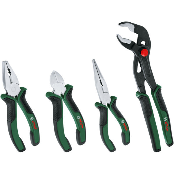 Bosch Powertools Zangen-Set 1600A02W7K, 4-teilig (grün/schwarz)