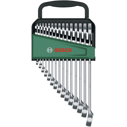 Bosch Powertools Ring-/Maulschlüssel Set, 15St (Mit Organizer)