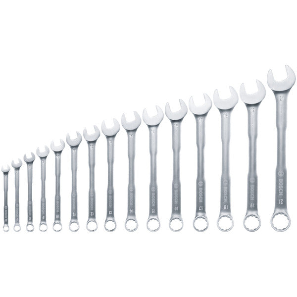 Bosch Powertools Ring-/Maulschlüssel Set, 15St (Mit Organizer)