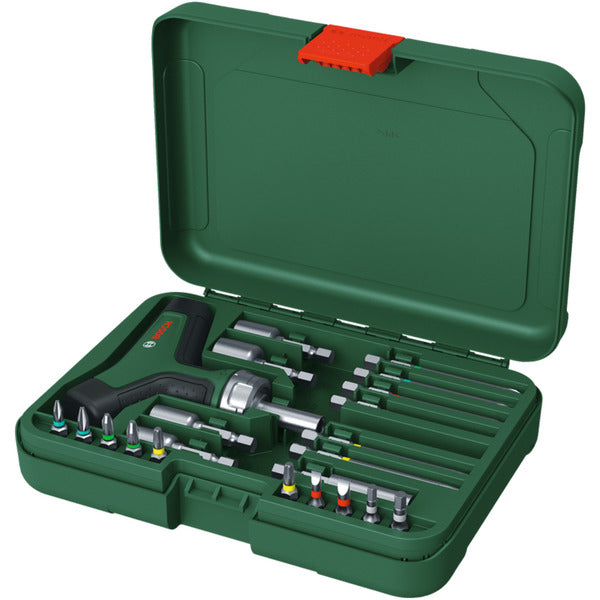 Bosch Powertools Bit-Ratschenschraubendreher T-Griff mit Bit-Satz, 22-teilig (grün/schwarz, Drehmoment bis 46 Nm)