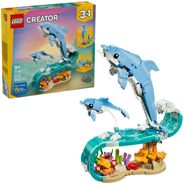 LEGO 31385 Creator 3-in-1 Meerestiere: Wunderschöne Delfine