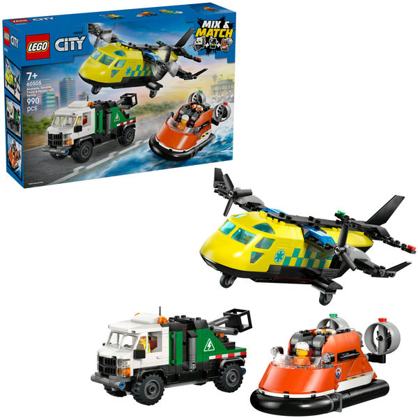 LEGO 60505 City Kombinationsset mit Flugzeug, Wartungsfahrzeug und Luftkissenboot