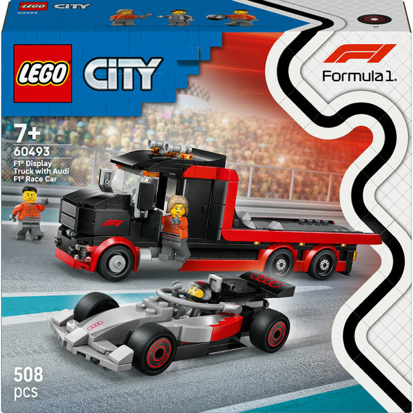 LEGO 60493 Πόλη Φορτηγό F1 με Αγωνιστικό Αυτοκίνητο Audi F1