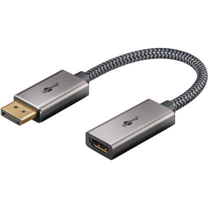 Goobay Plus DisplayPort > HDMI Adapterkabel, 8K @ 60Hz (grau, 20cm, 32 Gbit/s)