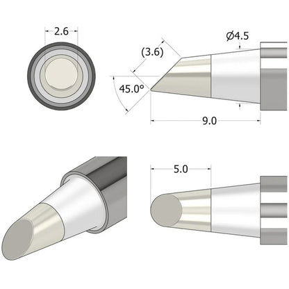 iFixit FixHub Lötspitze konisch-angeschrägt 2,6 mm (silber)