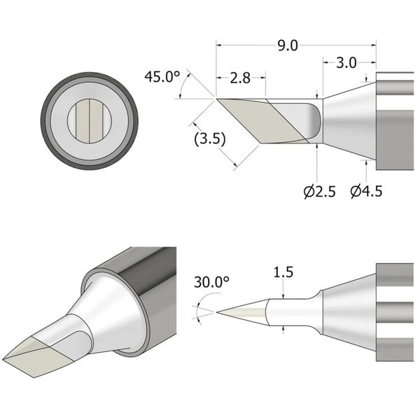 iFixit FixHub Lötspitze messerförmig 2,5 mm (silber)