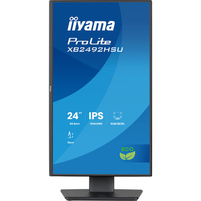Iiyama Prolite XB2492HSU-B1 (60.5 cm (24 Zoll), schwarz (matt), FullHD, IPS, HDMI, DP, USB-Hub, Verstellbarer Standfuß, 120Hz Panel)