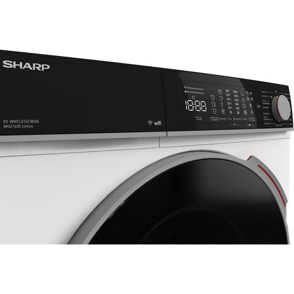 SHARP ES-WNFL814CWDA-DE  (weiß/schwarz, WIFI, Advanced Inverter Motor)