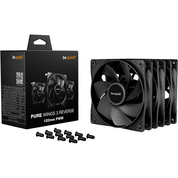 Be quiet Pure Wings 3 120mm PWM Reverse 3-Pack (schwarz, 3er-Pack, 120 mm)