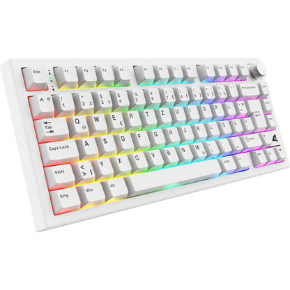 Sharkoon SKILLER SGK55W Mechanical Gaming Keyboard (White, German Layout, Sharkoon Linear Switches)