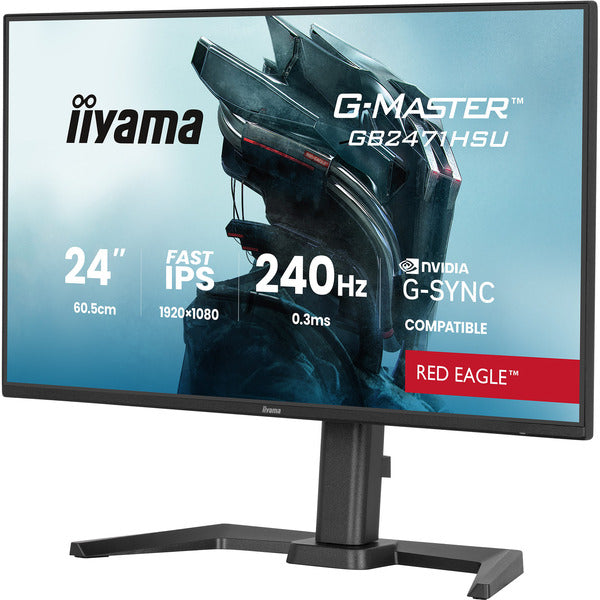 Iiyama G-Master GB2471HSU-B1 Red Eagle (60.5 cm (23.8 Zoll), schwarz (matt), FullHD, Fast-IPS, HDMI, DP, G-Sync komp., USB-Hub, 240Hz Panel)