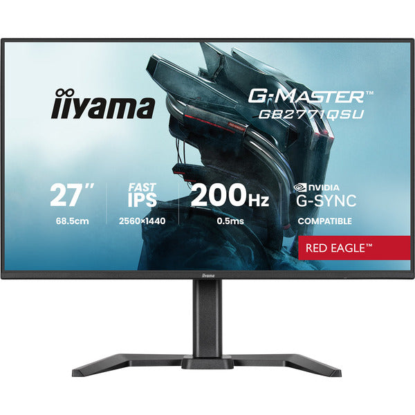 Iiyama G-Master GB2771QSU-B1 Red Eagle (68.6 cm (27 Zoll), schwarz (matt), QHD, Fast-IPS, HDMI, DP, G-Sync komp., USB-Hub, 200Hz Panel)