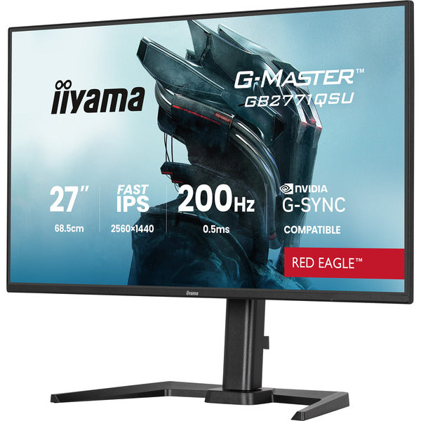 Iiyama G-Master GB2771QSU-B1 Red Eagle (68.6 cm (27 Zoll), schwarz (matt), QHD, Fast-IPS, HDMI, DP, G-Sync komp., USB-Hub, 200Hz Panel)