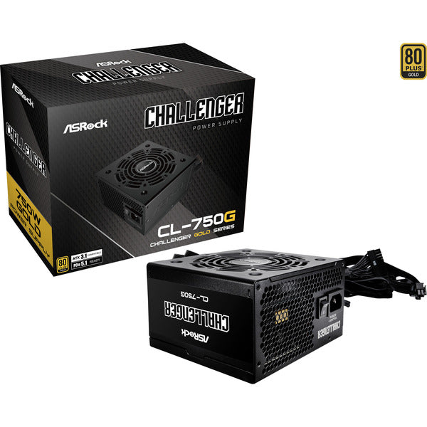 Asrock Challenger CL-750G 750W (μαύρο, 1x 12-Pin Υψηλής Ικανότητας GPU, 2x PCIe, 750 Watt)