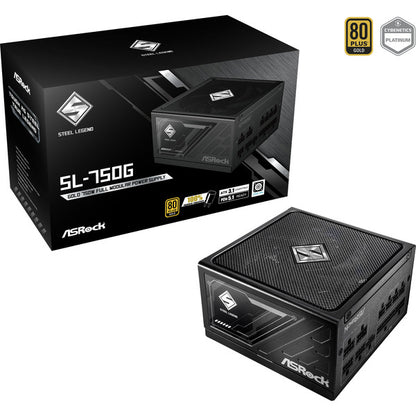 Asrock Steel Legend SL-750G (schwarz, 1x 12-Pin High Power GPU, 2x PCIe, Kabelmanagement, 750 Watt)
