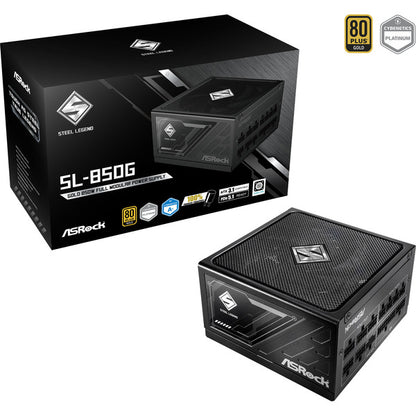 Asrock Steel Legend SL-850G (schwarz, 1x 12-Pin High Power GPU, 2x PCIe, Kabelmanagement, 850 Watt)