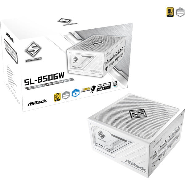 Asrock Steel Legend SL-850GW (weiß, 1x 12-Pin High Power GPU, 2x PCIe, Kabelmanagement, 850 Watt)