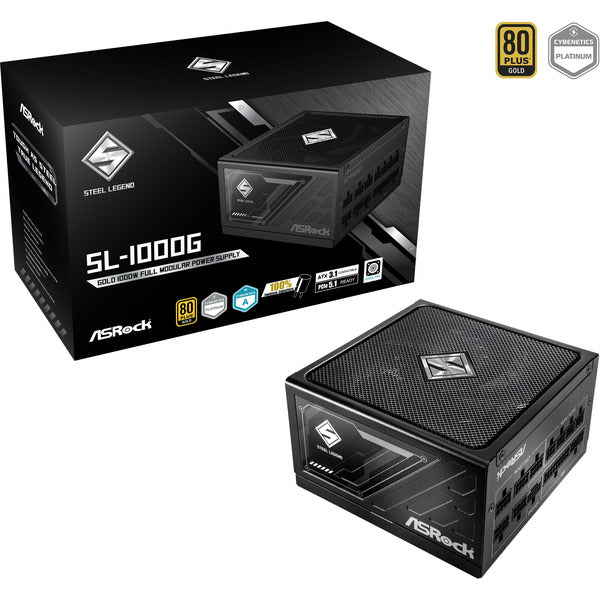 Asrock Steel Legend SL-1000G (schwarz, 1x 12-Pin High Power GPU, 3x PCIe, Kabelmanagement, 1000 Watt)
