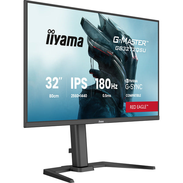 Iiyama G-Master GB3272QSU-B1 Red Eagle (80 cm (31.5 Zoll), schwarz (matt), QHD, IPS, HDMI, DP, G-Sync-Kompatibilität, 180Hz Panel)