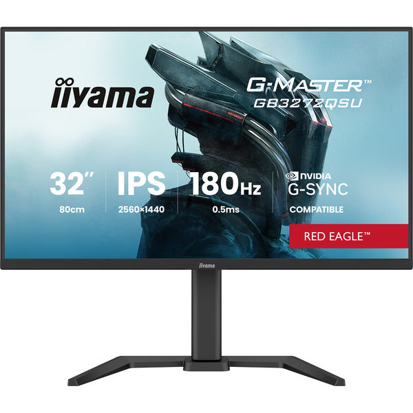 Iiyama G-Master GB3272QSU-B1 Red Eagle (80 cm (31.5 Zoll), schwarz (matt), QHD, IPS, HDMI, DP, G-Sync-Kompatibilität, 180Hz Panel)