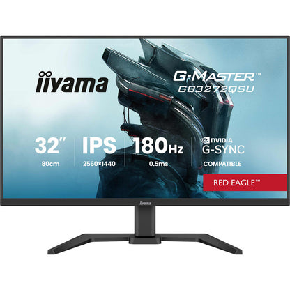 Iiyama G-Master GB3272QSU-B1 Red Eagle (80 cm (31.5 Zoll), schwarz (matt), QHD, IPS, HDMI, DP, G-Sync-Kompatibilität, 180Hz Panel)