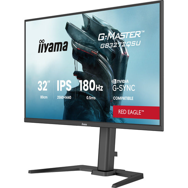 Iiyama G-Master GB3272QSU-B1 Red Eagle (80 cm (31.5 Zoll), schwarz (matt), QHD, IPS, HDMI, DP, G-Sync-Kompatibilität, 180Hz Panel)