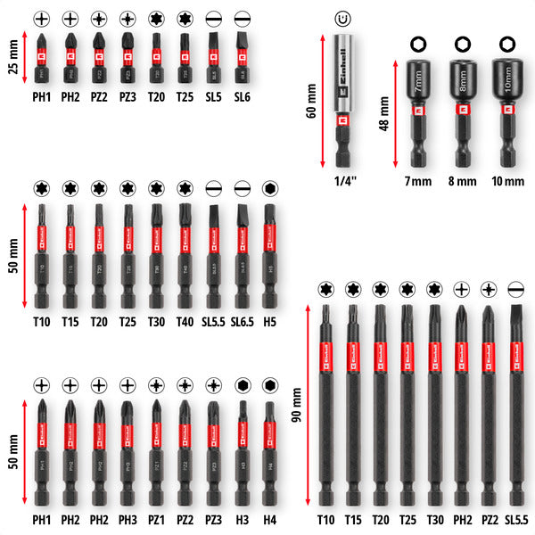Einhell-KWB Impact-Bit-Set in M-CASE, 38-teilig