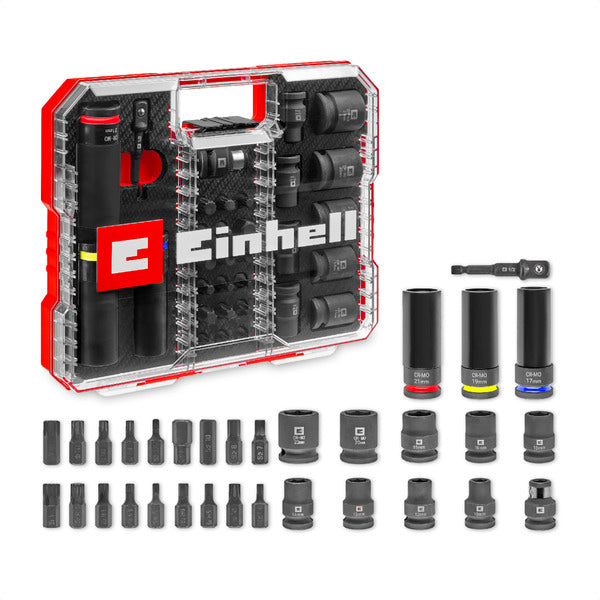 Einhell-KWB Automotive Impact Socket and Bit Set in XL Case, 32 Pieces