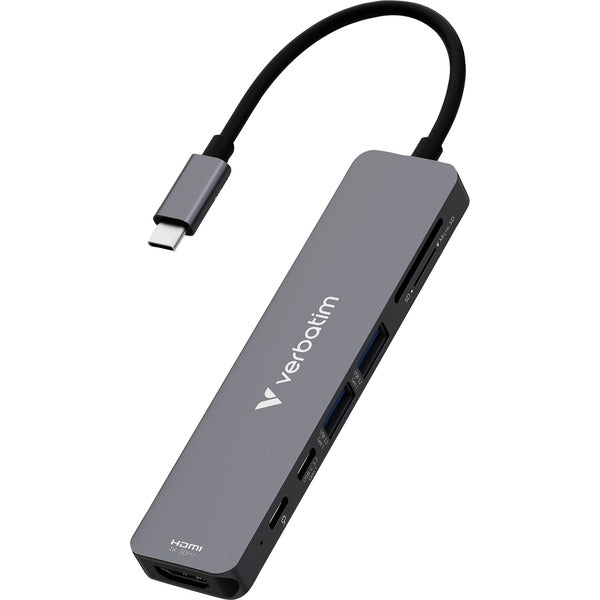 Verbatim USB-C Essentials Multiport Hub with Card Reader, Silver