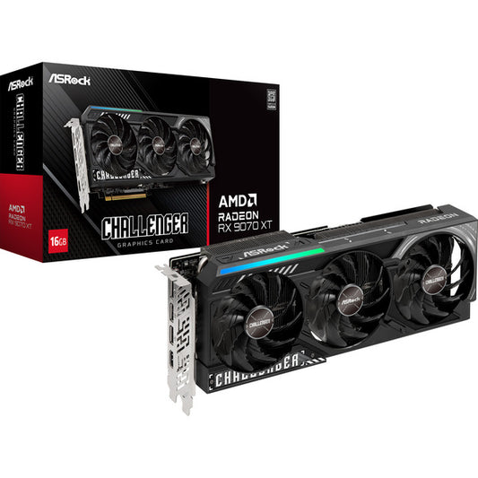 Asrock Radeon RX 9070 XT Challenger 16GB (μαύρο/γκρι, RDNA4, GDDR6, 3x DisplayPort, 1x HDMI 2.1)