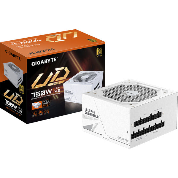 GigaByte GP-UD750GM PG5 ICE (άσπρο, 1x 12-Pin Υψηλής Ικανότητας GPU, 4x PCIe, Διαχείριση Καλωδίων, 750 Watt)