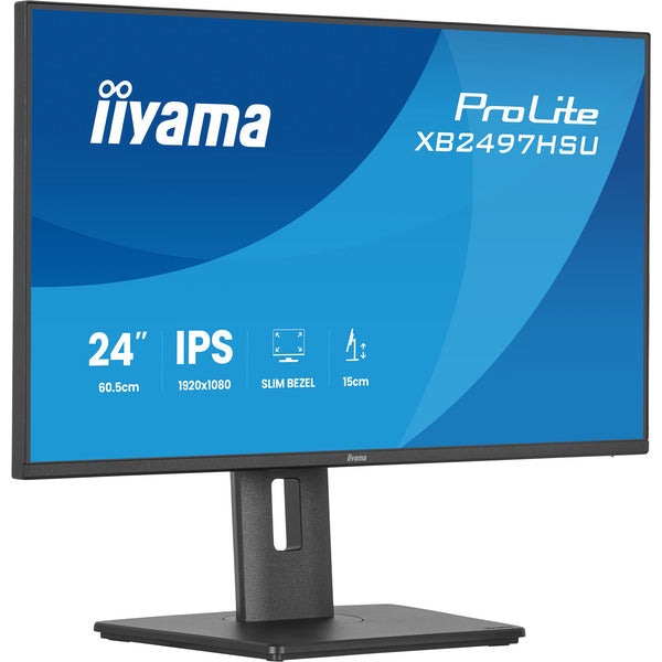 Iiyama ProLite XB2497HSU-B1 (60.5 cm (23.8 Zoll), schwarz (matt), FullHD, IPS, HDMI, DP, USB-Hub, erg. Standfuß, 120Hz Panel)