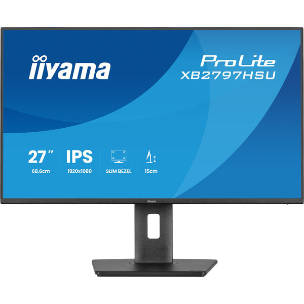 Iiyama ProLite XB2797HSU-B1 (68.6 cm (27 Zoll), schwarz (matt), FullHD, IPS, HDMI, DP, USB-Hub, erg. Standfuß, 120Hz Panel)