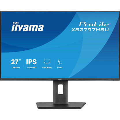 Iiyama ProLite XB2797HSU-B1 (68.6 cm (27 Zoll), schwarz (matt), FullHD, IPS, HDMI, DP, USB-Hub, erg. Standfuß, 120Hz Panel)