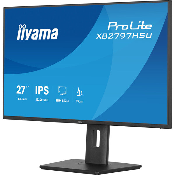 Iiyama ProLite XB2797HSU-B1 (68.6 cm (27 Zoll), schwarz (matt), FullHD, IPS, HDMI, DP, USB-Hub, erg. Standfuß, 120Hz Panel)