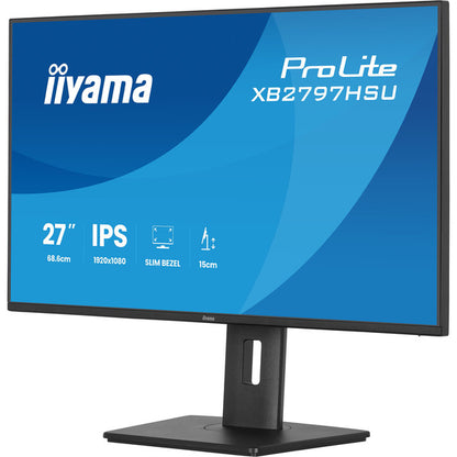 Iiyama ProLite XB2797HSU-B1 (68.6 cm (27 Zoll), schwarz (matt), FullHD, IPS, HDMI, DP, USB-Hub, erg. Standfuß, 120Hz Panel)