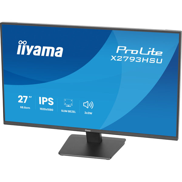 Iiyama ProLite X2793HSU-B1 (68.6 cm (27 Zoll), schwarz (matt), FullHD, IPS, HDMI, DP, USB-Hub, Lautsprecher, 120Hz Panel)