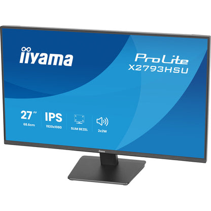 Iiyama ProLite X2793HSU-B1 (68.6 cm (27 Zoll), schwarz (matt), FullHD, IPS, HDMI, DP, USB-Hub, Lautsprecher, 120Hz Panel)