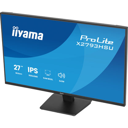 Iiyama ProLite X2793HSU-B1 (68.6 cm (27 Zoll), schwarz (matt), FullHD, IPS, HDMI, DP, USB-Hub, Lautsprecher, 120Hz Panel)