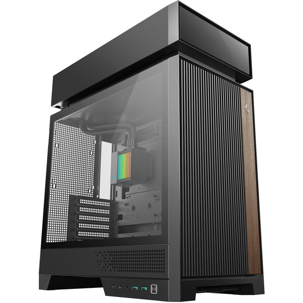 Deepcool CL6600 (schwarz/holz, Tempered Glass)