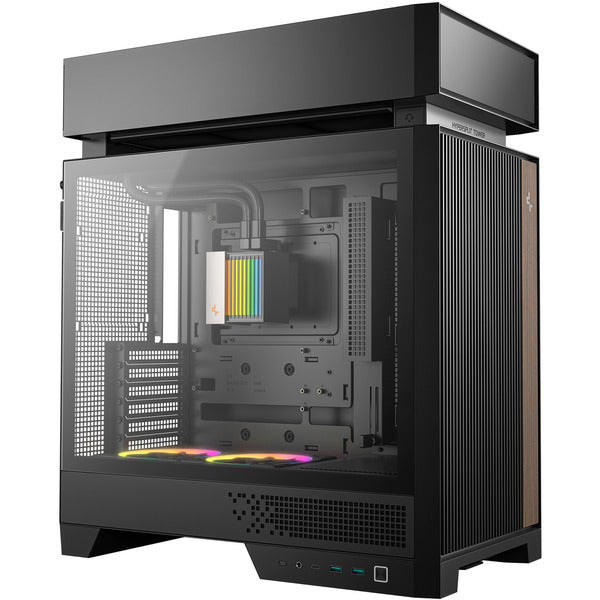 Deepcool CL6600 (schwarz/holz, Tempered Glass)