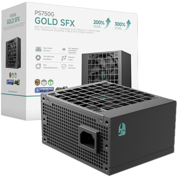 Deepcool GAMER STORM PS750G (schwarz, 1x 12-Pin High-Power GPU, 3x PCIe, Kabelmanagement, 750 Watt)