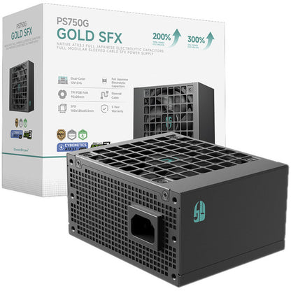Deepcool GAMER STORM PS750G (schwarz, 1x 12-Pin High-Power GPU, 3x PCIe, Kabelmanagement, 750 Watt)