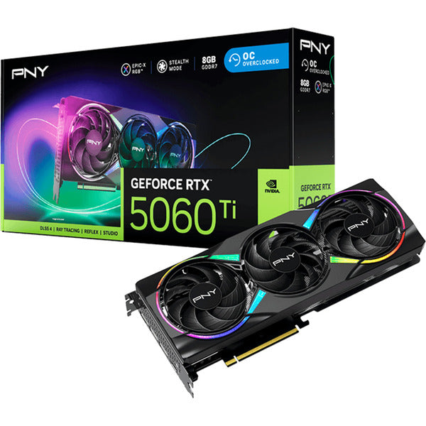 PNY GeForce RTX 5060 Ti ARGB OC 8GB (DLSS 4, 3x DisplayPort, 1x HDMI 2.1)