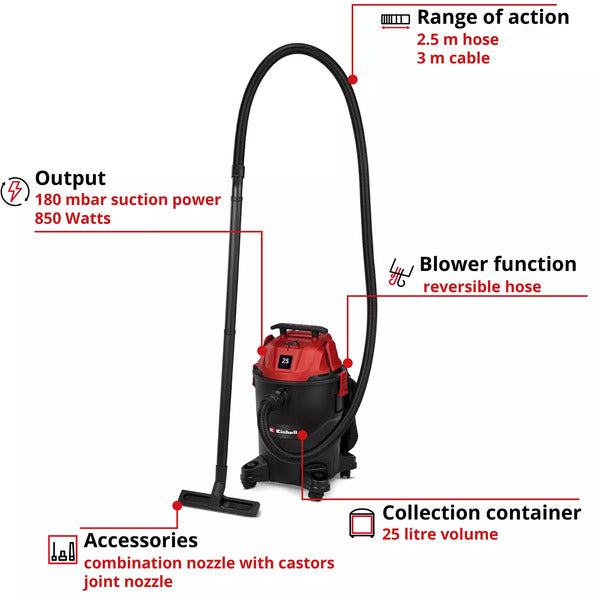 Einhell TC-VC 2555, Nass-/Trockensauger (schwarz/rot)