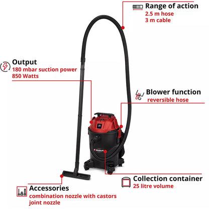 Einhell TC-VC 2555, Nass-/Trockensauger (schwarz/rot)