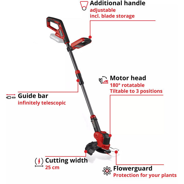 Einhell Power X-Change Akku-Rasentrimmer GE-CT 18/25-1 Li-Solo, 18Volt (rot/schwarz, ohne Akku und Ladegerät)